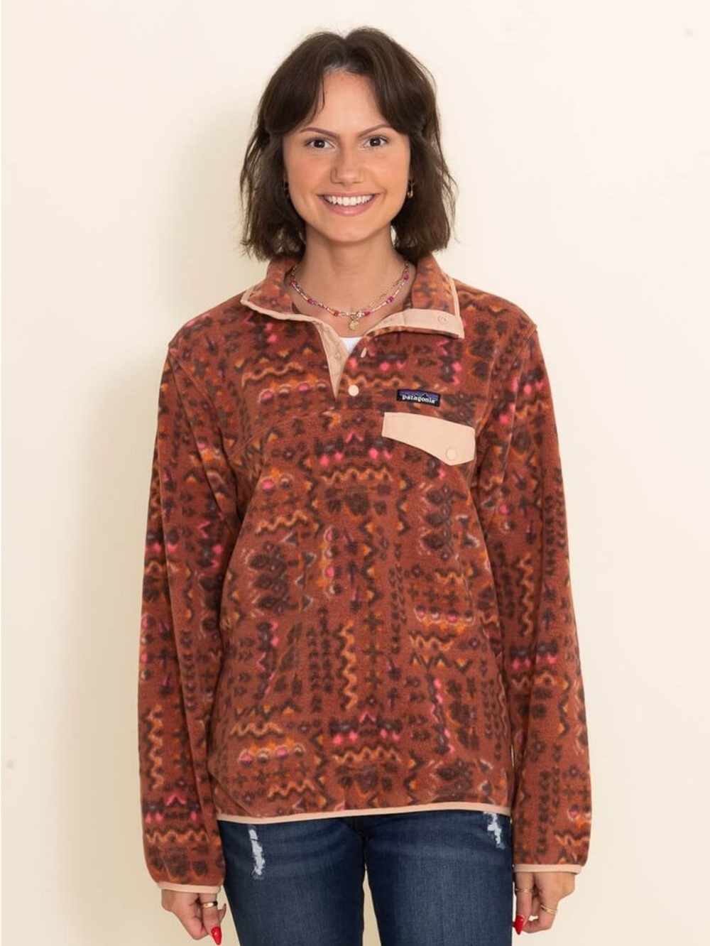 Patagonia Synchilla Snap T in Wandering Woods Sisu Brown